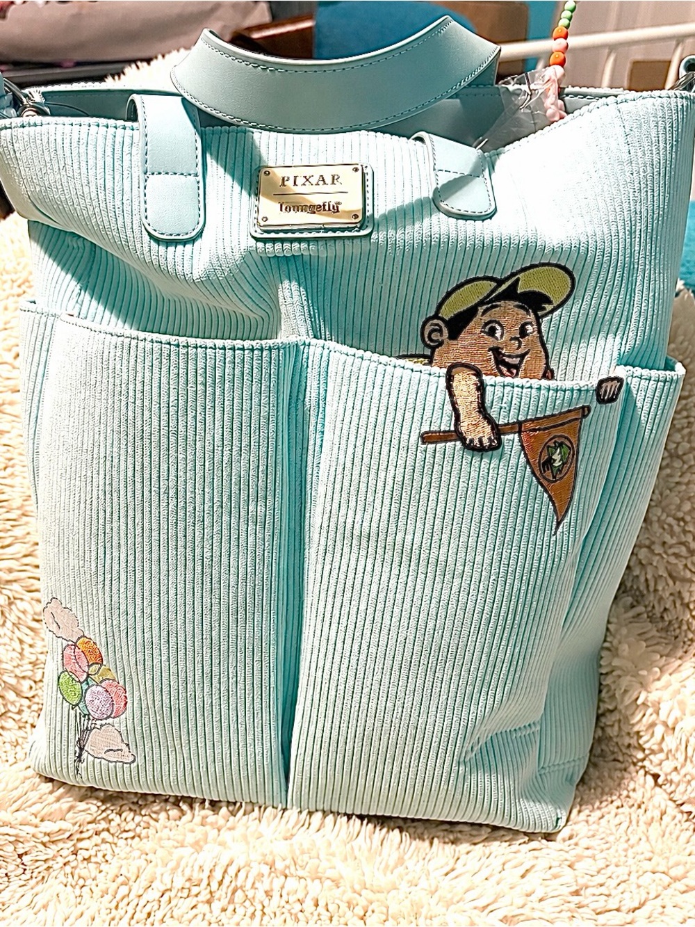 Loungefly Disney Pixar Up Russell Peeking Pocket Corduroy Tote - BoxLunch